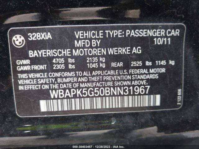 Photo 8 VIN: WBAPK5G50BNN31967 - BMW 328I 