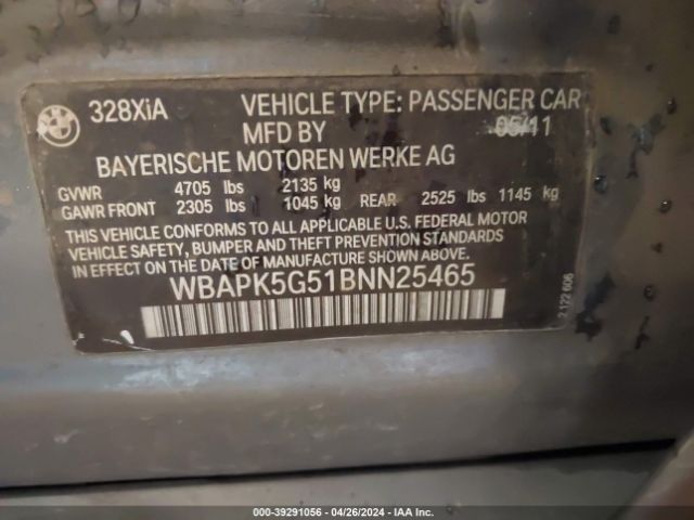 Photo 8 VIN: WBAPK5G51BNN25465 - BMW 328 