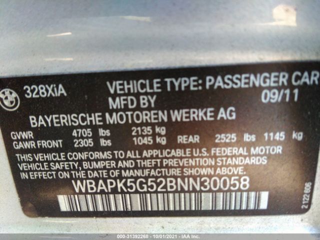 Photo 8 VIN: WBAPK5G52BNN30058 - BMW 3 