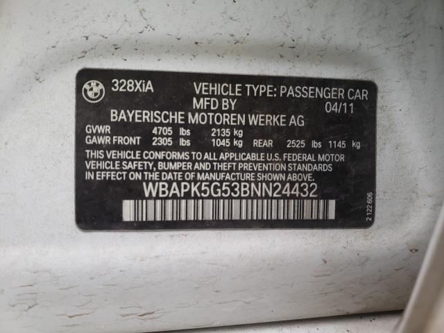 Photo 9 VIN: WBAPK5G53BNN24432 - BMW 328 XI SUL 