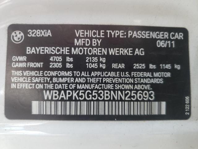 Photo 9 VIN: WBAPK5G53BNN25693 - BMW 328 XI SUL 