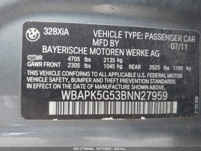 Photo 8 VIN: WBAPK5G53BNN27959 - BMW 328I 