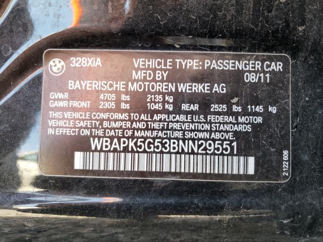 Photo 9 VIN: WBAPK5G53BNN29551 - BMW 328 XI SUL 