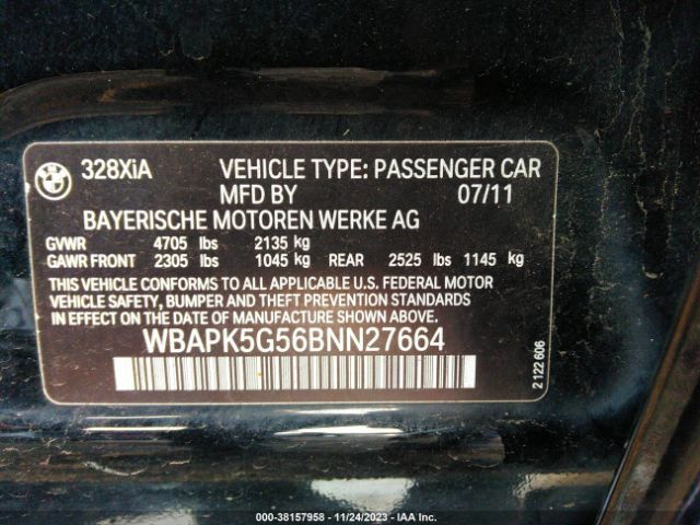 Photo 8 VIN: WBAPK5G56BNN27664 - BMW 328I 