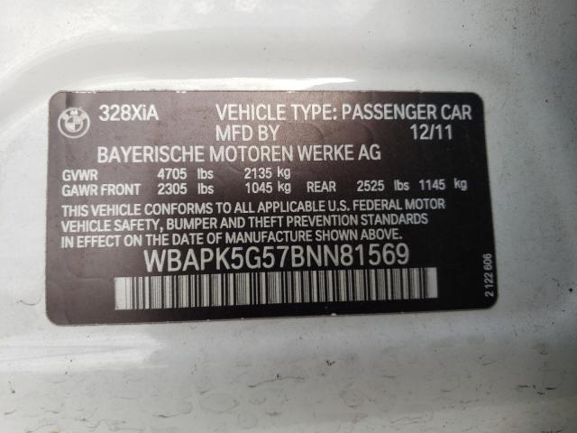 Photo 9 VIN: WBAPK5G57BNN81569 - BMW 328 XI SUL 