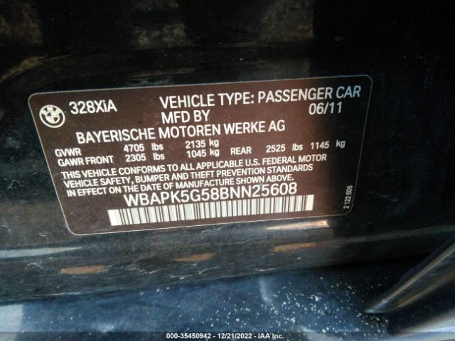 Photo 8 VIN: WBAPK5G58BNN25608 - BMW 328I 