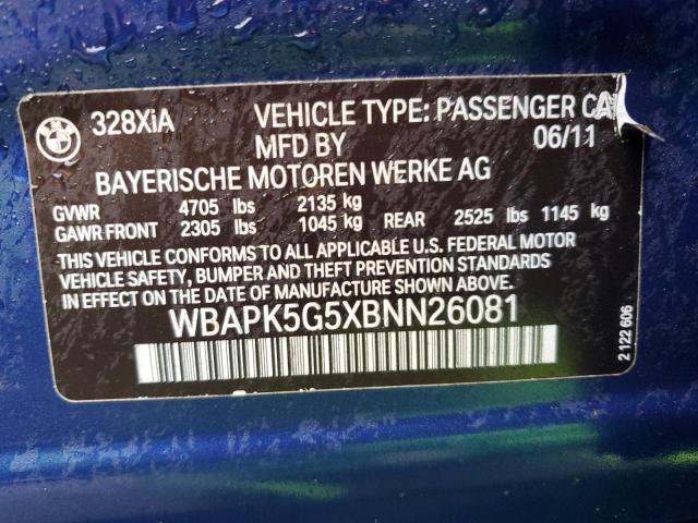 Photo 11 VIN: WBAPK5G5XBNN26081 - BMW 3 SERIES 