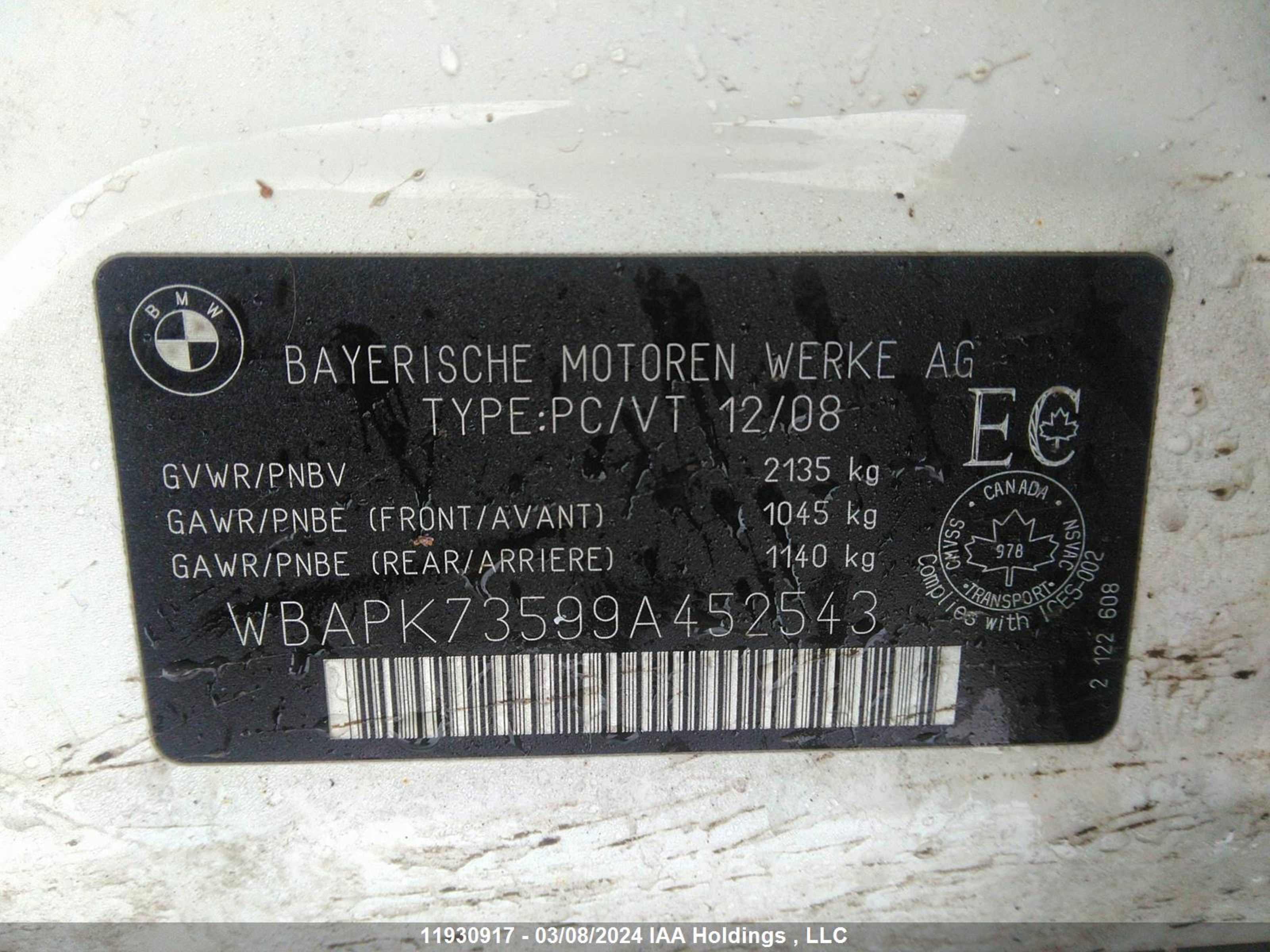 Photo 8 VIN: WBAPK73599A452543 - BMW 3ER 