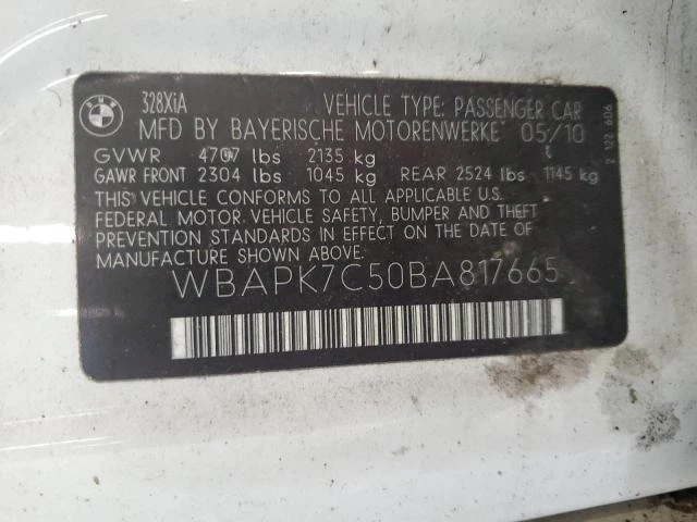 Photo 11 VIN: WBAPK7C50BA817665 - BMW 328 XI 