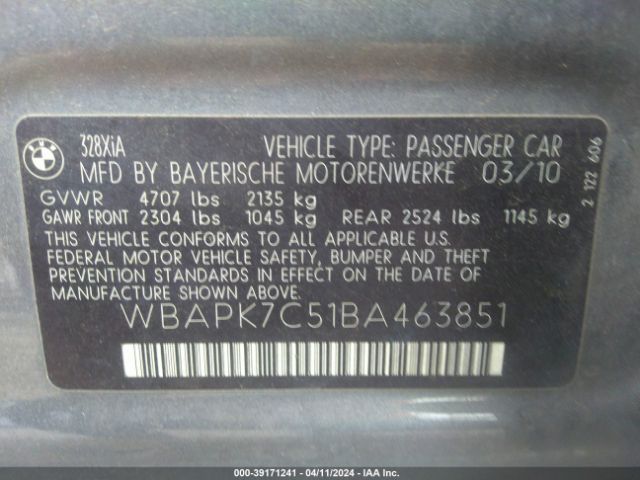 Photo 8 VIN: WBAPK7C51BA463851 - BMW 328I 