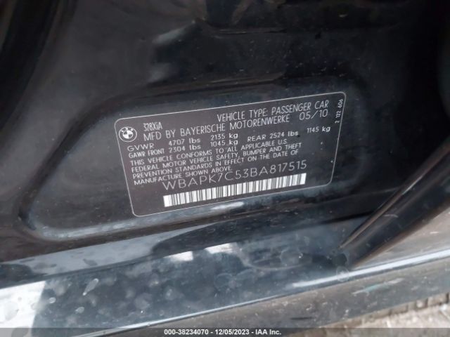 Photo 8 VIN: WBAPK7C53BA817515 - BMW 328I 