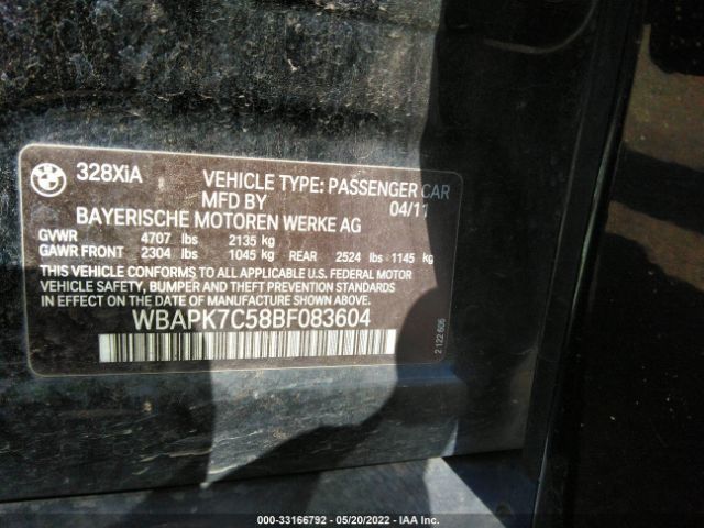 Photo 8 VIN: WBAPK7C58BF083604 - BMW 3 SERIES 