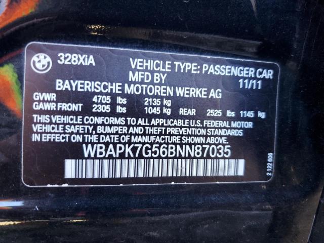 Photo 11 VIN: WBAPK7G56BNN87035 - BMW 3 SERIES 