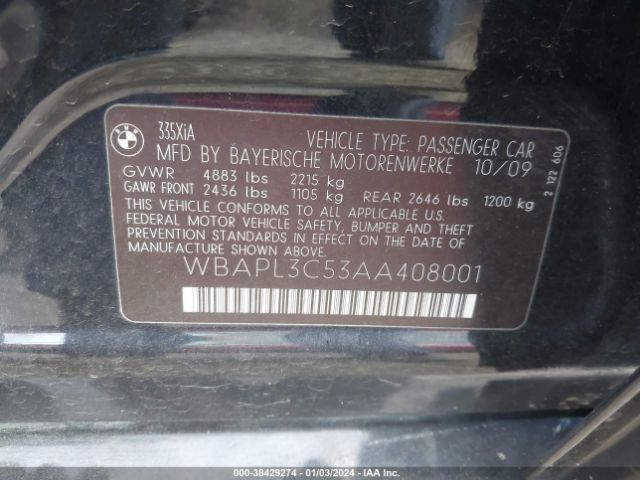 Photo 8 VIN: WBAPL3C53AA408001 - HONDA ACCORD 