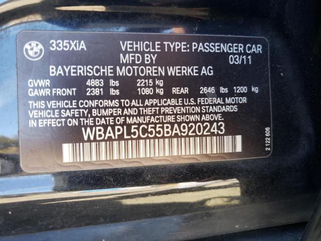 Photo 9 VIN: WBAPL5C55BA920243 - BMW 335 XI 