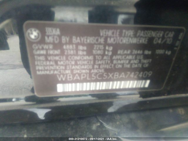 Photo 8 VIN: WBAPL5C5XBA742409 - BMW 3 