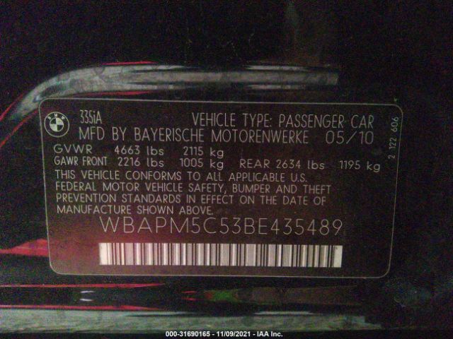 Photo 8 VIN: WBAPM5C53BE435489 - BMW 3 