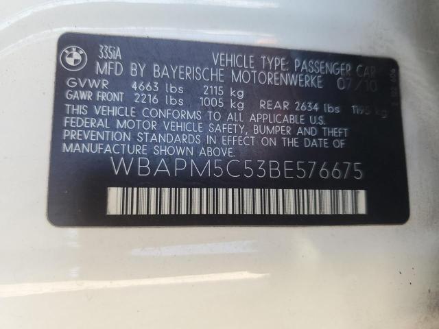 Photo 12 VIN: WBAPM5C53BE576675 - BMW 3 SERIES 