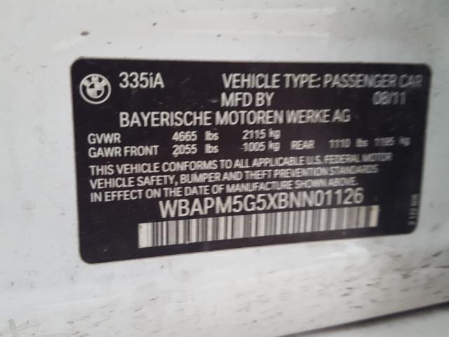 Photo 9 VIN: WBAPM5G5XBNN01126 - BMW 335 I 