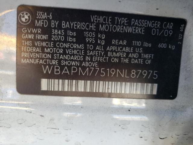 Photo 11 VIN: WBAPM77519NL87975 - BMW 3 SERIES 