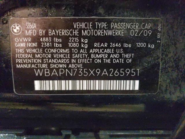 Photo 11 VIN: WBAPN735X9A265951 - BMW 3 SERIES 