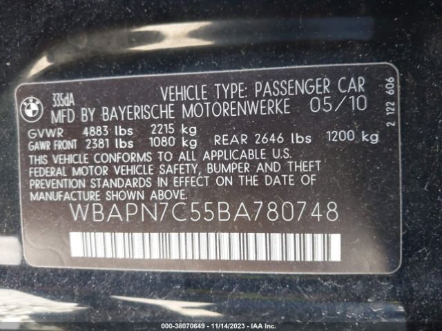 Photo 8 VIN: WBAPN7C55BA780748 - BMW 335D 