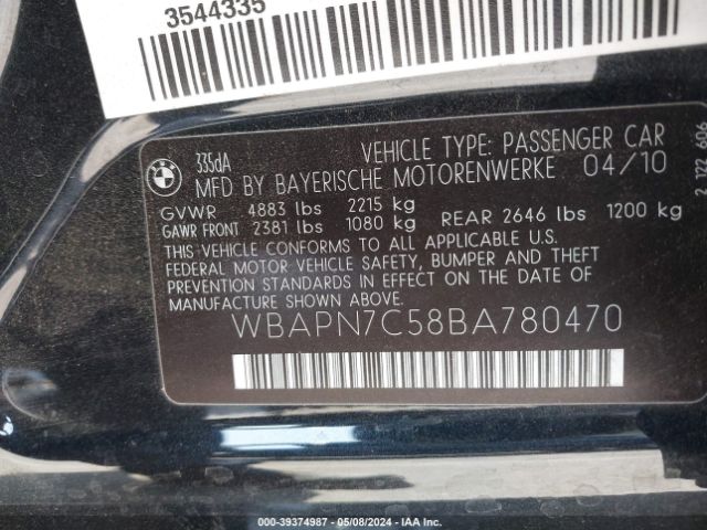 Photo 8 VIN: WBAPN7C58BA780470 - BMW 335D 