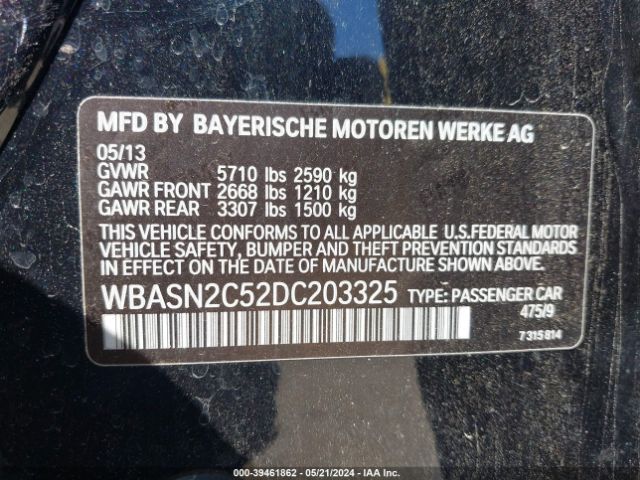 Photo 8 VIN: WBASN2C52DC203325 - BMW 535I GRAN TURISMO 