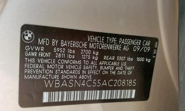 Photo 9 VIN: WBASN4C55AC208185 - BMW 550 