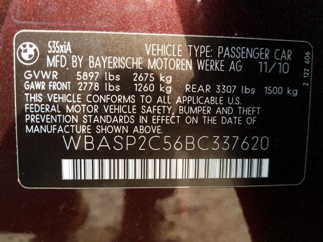 Photo 9 VIN: WBASP2C56BC337620 - BMW 535 XIGT 