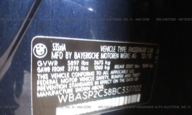 Photo 8 VIN: WBASP2C58BC337702 - BMW 5 