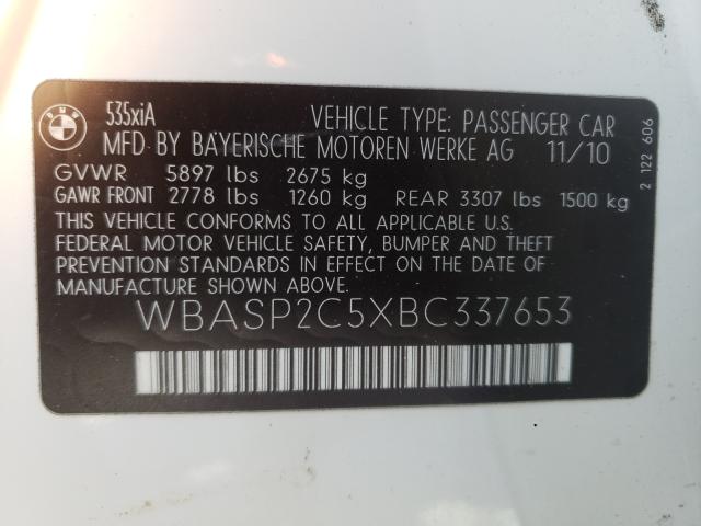 Photo 9 VIN: WBASP2C5XBC337653 - BMW 535 XIGT 