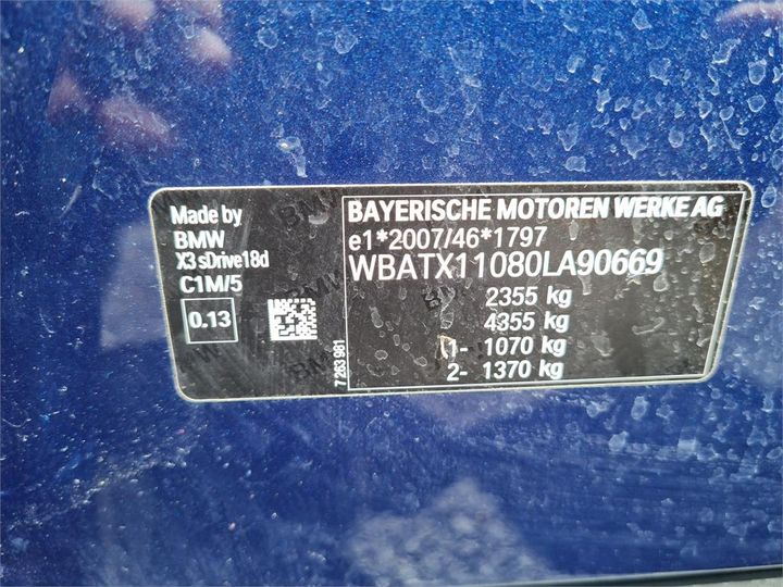 Photo 6 VIN: WBATX11080LA90669 - BMW BMW X3 SERIES 