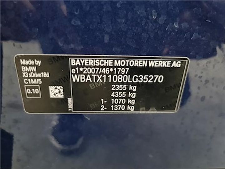 Photo 11 VIN: WBATX11080LG35270 - BMW X3 DIESEL - 2018 