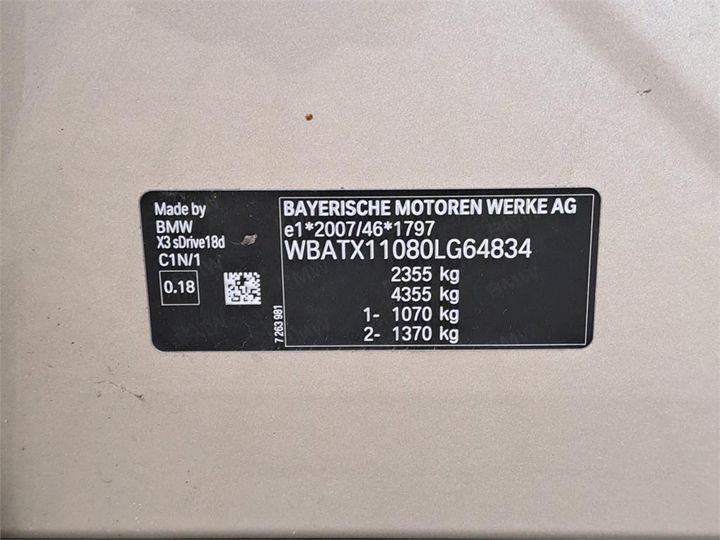 Photo 4 VIN: WBATX11080LG64834 - BMW X3 