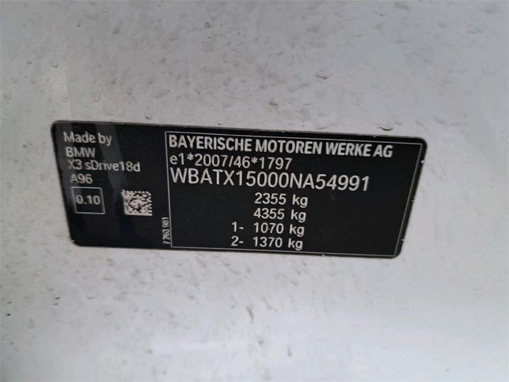 Photo 12 VIN: WBATX15000NA54991 - BMW X3 