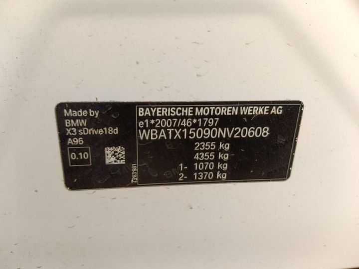 Photo 17 VIN: WBATX15090NV20608 - BMW X3 '17 