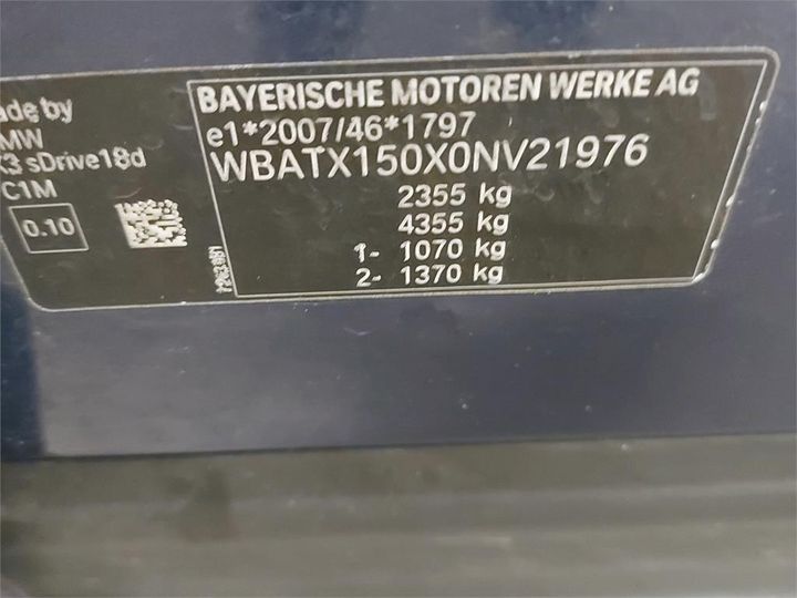 Photo 6 VIN: WBATX150X0NV21976 - BMW X3 