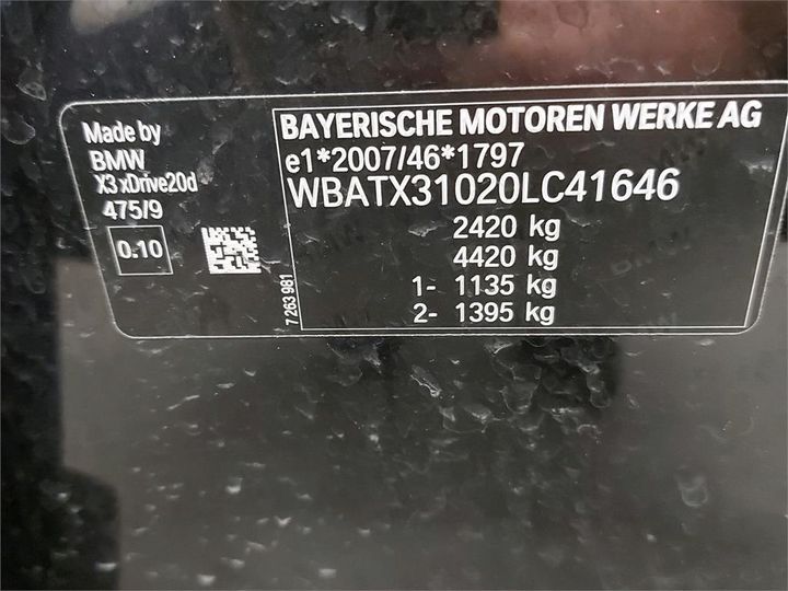 Photo 6 VIN: WBATX31020LC41646 - BMW X3 