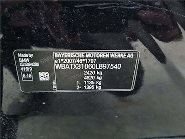 Photo 11 VIN: WBATX31060LB97540 - BMW X3 DIESEL - 2017 