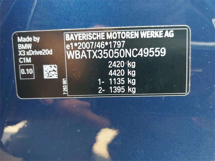 Photo 8 VIN: WBATX35050NC49559 - BMW X3 