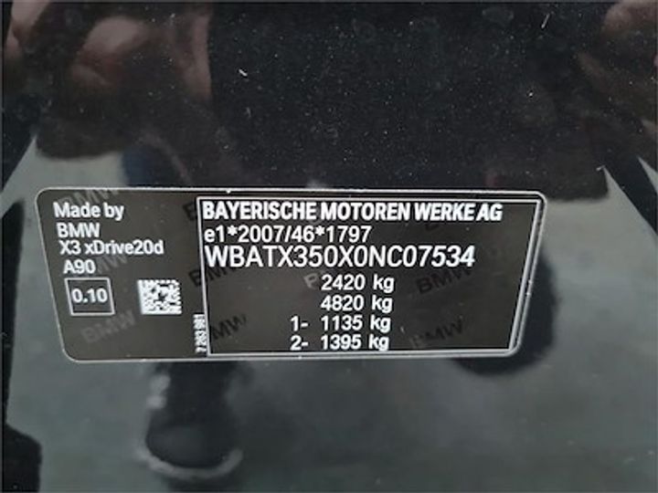 Photo 11 VIN: WBATX350X0NC07534 - BMW X3 DIESEL - 2017 