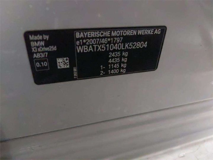 Photo 8 VIN: WBATX51040LK52804 - BMW X3 