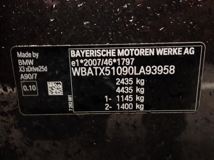 Photo 7 VIN: WBATX51090LA93958 - BMW X3 