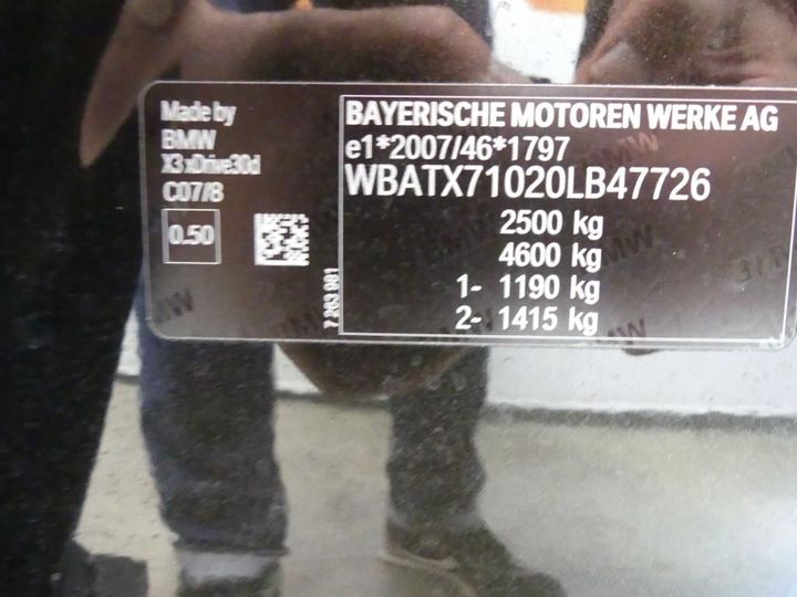 Photo 3 VIN: WBATX71020LB47726 - BMW X3 