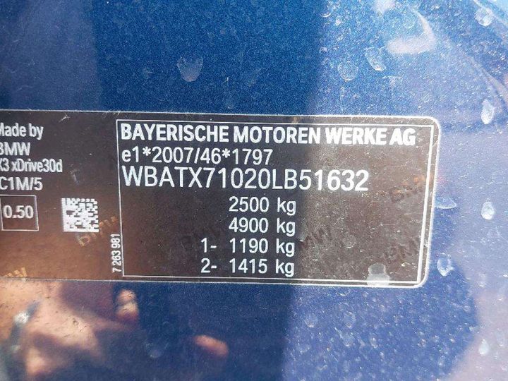 Photo 8 VIN: WBATX71020LB51632 - BMW X3 