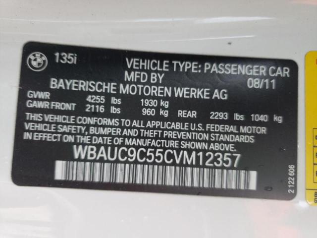 Photo 9 VIN: WBAUC9C55CVM12357 - BMW 135 I 