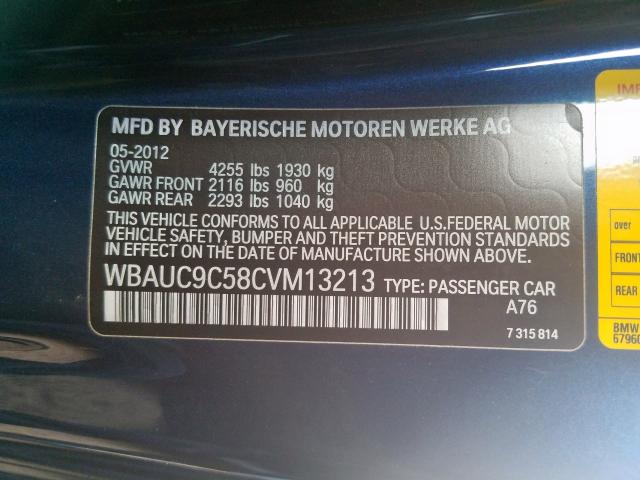 Photo 9 VIN: WBAUC9C58CVM13213 - BMW 135 I 