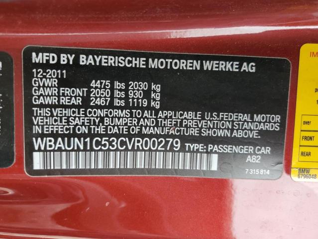 Photo 11 VIN: WBAUN1C53CVR00279 - BMW 1 SERIES 