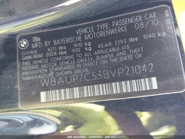 Photo 8 VIN: WBAUP7C53BVP21042 - BMW 128I 